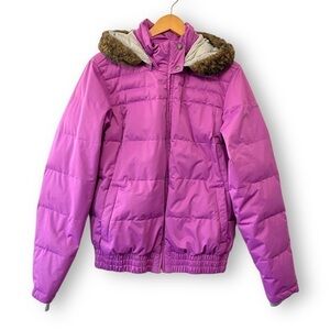 Vintage Columbia Purple Hooded Down Filled Women’s Winter Puffer Ski Jacket